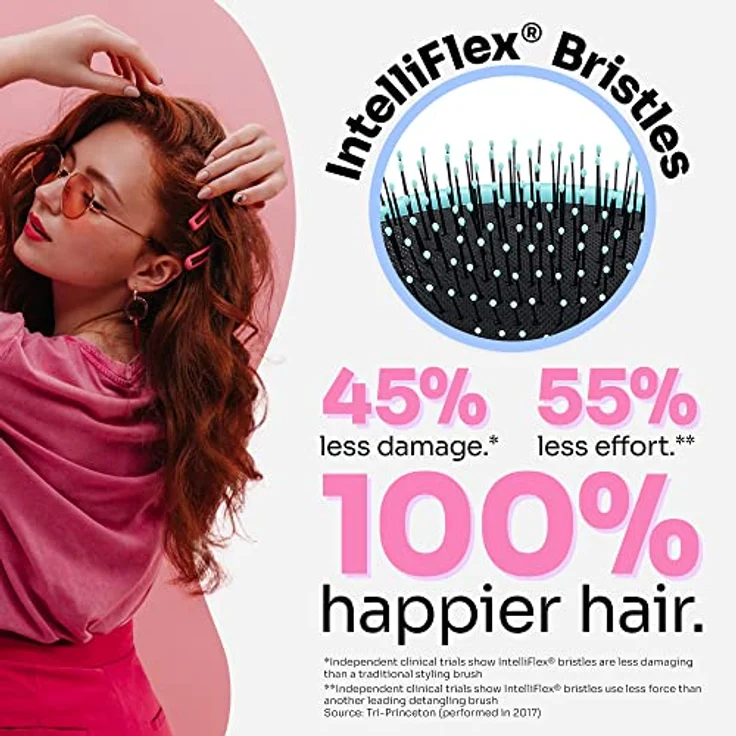 Wet Brush Original Detangler Haarbürste, Aqua – ultraweiche IntelliFlex Borsten – entwirrende Haarbürste gleitet mit Leichtigkeit durch Verfilzungen für alle Haartypen (nasses, trockenes und – Bild 3