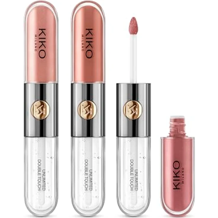 KIKO Milano Unlimited Double Touch Gift Set 01, Lippen-Set mit 3 Flüssig-Lippenstiften in verschiedenen Farbtönen, dermatologisch getestet – Bild 1