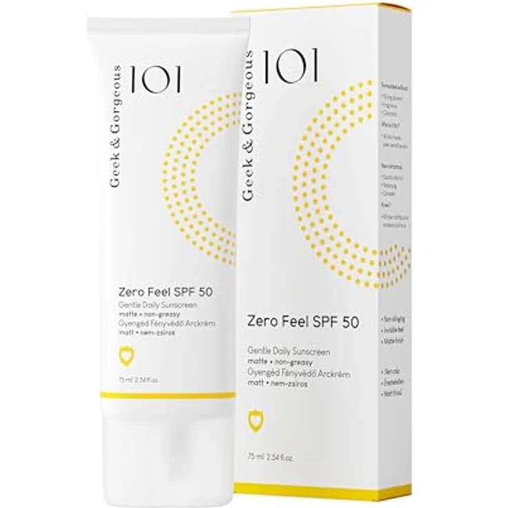 Geek & Gorgeous Zero Feel SPF 50, Tägliches Sonnenschutzmittel mit leichter, nicht-fettiger Formel, Breitband-Schutz SPF 50 & UVA-PF 30, alkoholfrei, 75ml – Bild 2