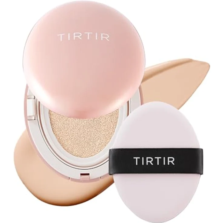 TIRTIR Mask Fit All Cover Cushion, mattierendes Make-up mit Hyaluronsäure, Farbton 15C Fair Porcelain, 18 g – Bild 1