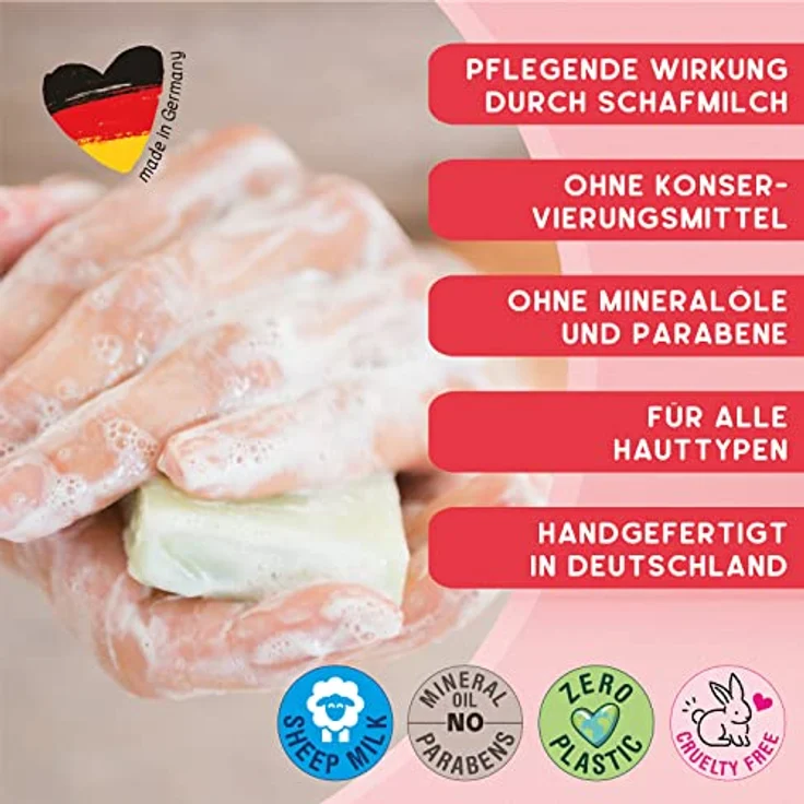 MY SOAP Schafmilchseife, Natural by accentra, handgefertigte Schafmilchseife MY SOAP in Papierschachtel, 100g, Motiv/Duft: Granatapfel – Bild 4