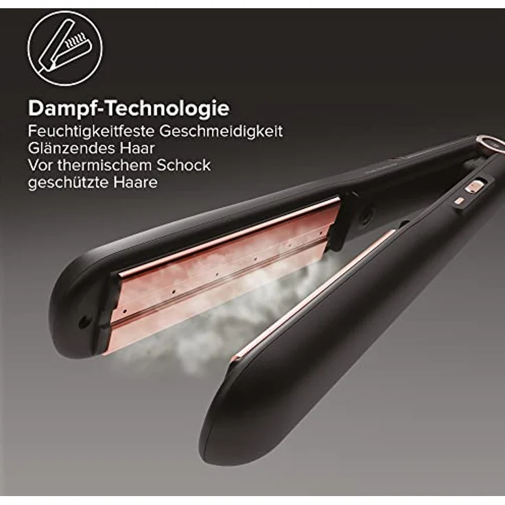 Imetec Bellissima My Pro Steam, das Dampfglätteisen der Stars, glattes Haar, Keramikbeschichtung, Temperaturregelung auf 170°C - 200°C - 230°C, Schnellheizfunktion für seidig glattes Haar – Bild 4