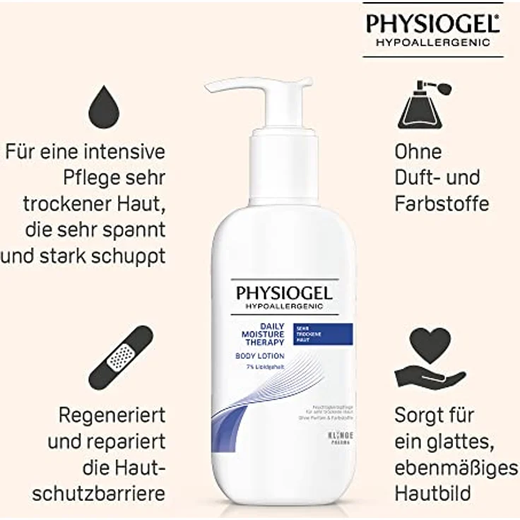 PHYSIOGEL Daily Moisture Therapy Sehr trockene Haut Body Lotion 400 ml – feuchtigkeitsspendende Körperlotion für sehr trockene Haut – Körpercreme für schnelle Feuchtigkeitsversorgung – Bild 3