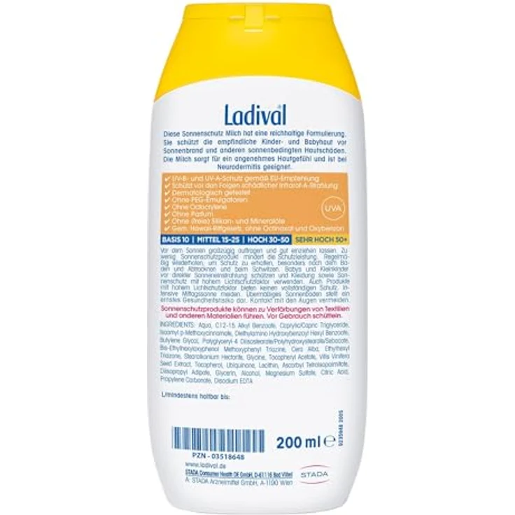 Ladival Für Kinder Sonnenmilch LSF 50 wasserfest Sonnenmilch 200 ml – Bild 2