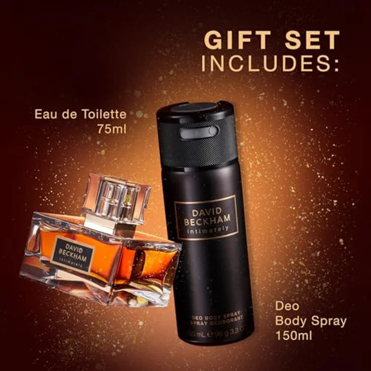 David Beckham Intimately Geschenkset für Ihn, inkl. Eau de Toilette 75 ml und Deodorant Body Spray 150 ml, moderner holzig-würziger Duft – Bild 4
