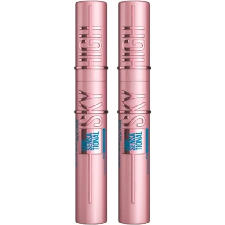 Maybelline New York Lash Sensational Sky High Mascara, wasserfest, schwarze Wimperntusche für extreme Länge und Volumen, Doppelpack, 2 x 6 ml – Bild 1