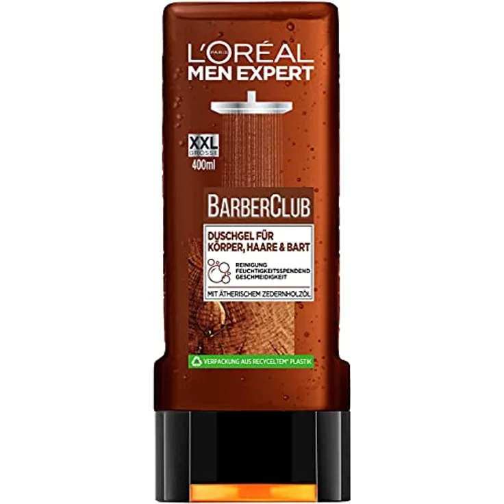 L'Oréal Men Expert Barber Club XXL Duschgel für Männer, für Körper, Haare & Bart, 400 ml