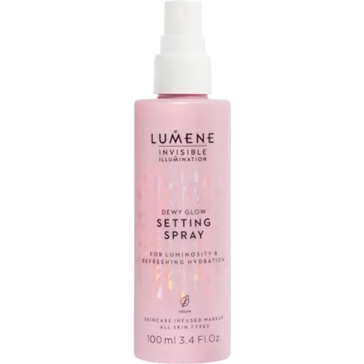 Lumene Invisible Illumination Dewy Glow Setting Spray, feuchtigkeitsspendendes Fixing Spray mit nordischem Weidenröschen und Algen, schwerelos – Bild 1