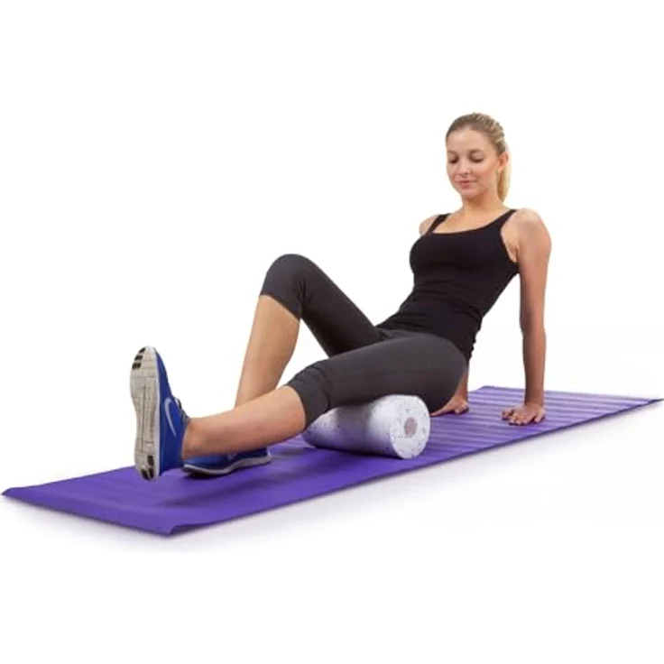 Sport-Thieme Faszienrolle The Roll, Massagegerät für Selbstmassage und Regeneration, weich, rot mit blauen Sprenkeln, 30 cm lang, 15 cm Durchmesser – Bild 3