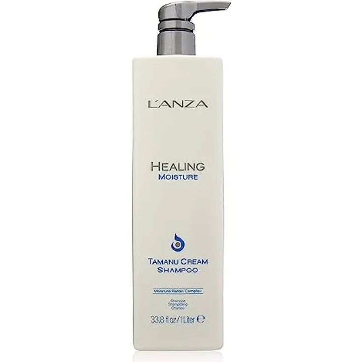 L'ANZA Heilende Feuchtigkeit Tamanu Cream Shampoo (1,000 ml), Reinigung & Feuchtigkeit Für Trockenes & Raues Haar, Lanza Tamanu mit Tamanu-Nussöl aus Tahiti, Sulfatfrei, Parabenfrei, Glutenfrei