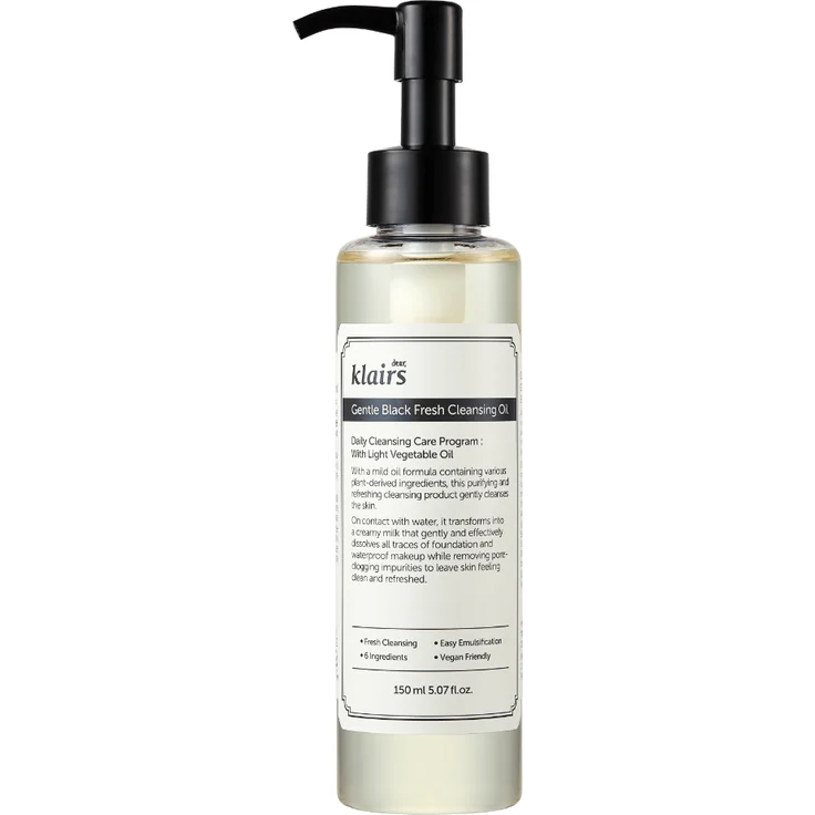 Dear Klairs Gentle Black Fresh Cleansing Oil Reinigungsöl 150 ml mit reinigender Wirkung – Bild 1