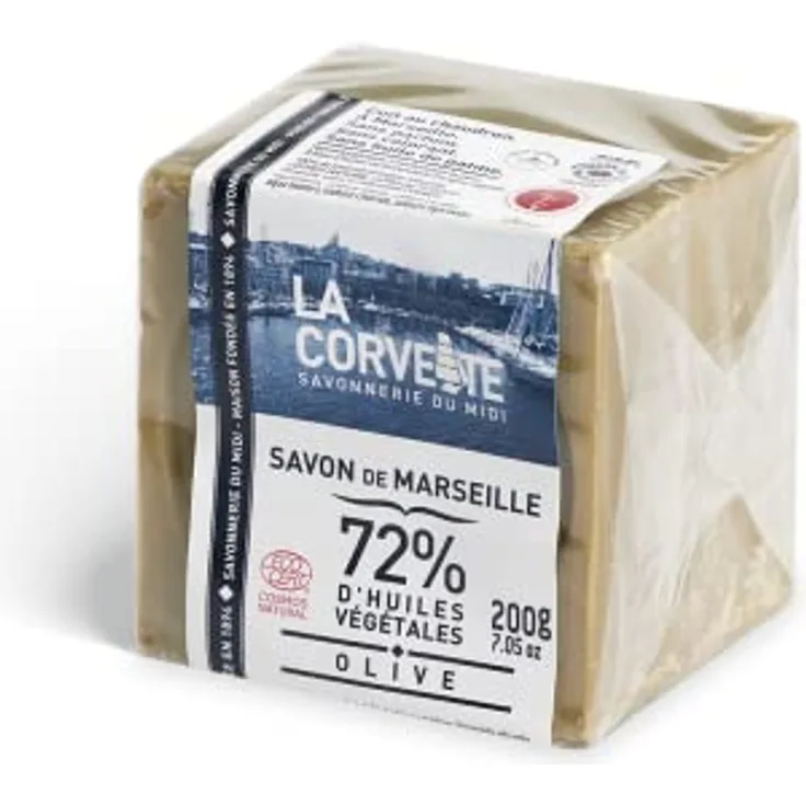 La Corvette Olive Marseille Seifenwürfel, 200 g