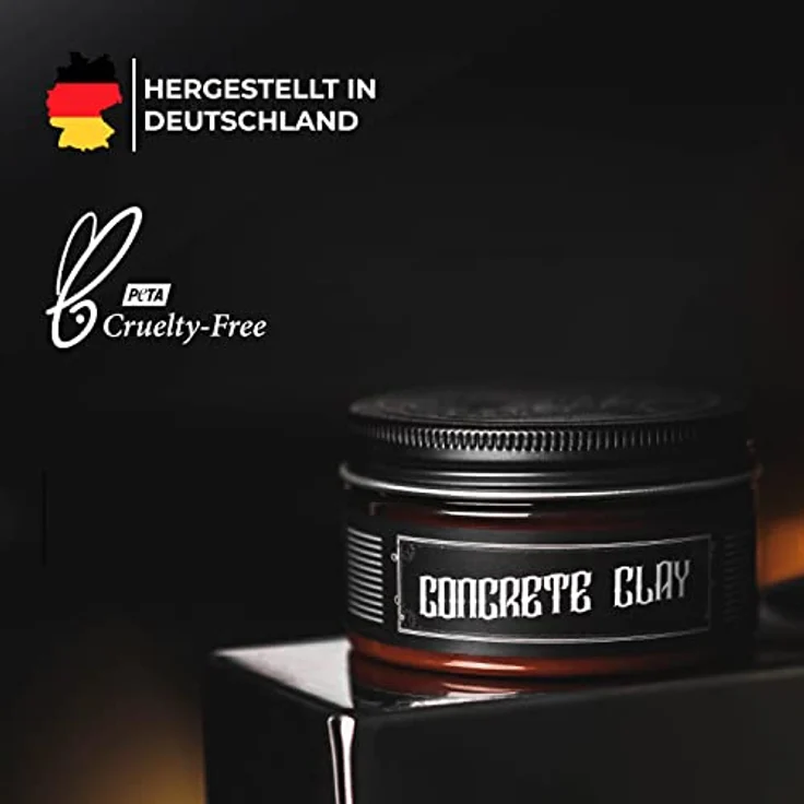 Charlemagne Concrete Clay Pomade - 100 ml Herren-Haarstyling - Licht Halt, fettfreie Textur, mattes Finish, wasserbasiert, Made in Germany – Bild 5