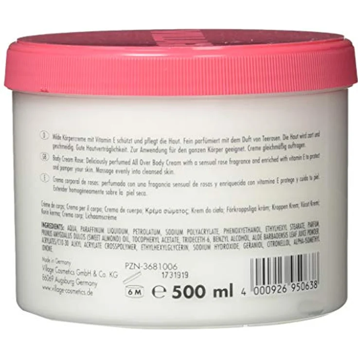 Village Vitamin E Körpercreme Rose 500 ml  – Bild 2
