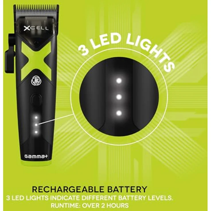 GAMMA+ Xcell Professioneller Clipper, Herren-Haarschneider mit Vector IN2-Motor, 180 Minuten kabellose Laufzeit, Aluminium-Rückseite, 2 Kämme, USB-Kabel Typ C – Bild 9