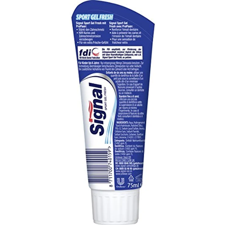Signal Sport Gel Fresh 75 ml, sorgt für frischen Atmen, für saubere & gesunde Zähne – Bild 2