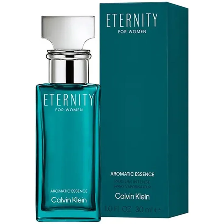 Calvin Klein ETERNITY EDP, Damenduft 30 ml mit aquatischen Noten und cremigem Sandelholz, blaugrüner Flakon