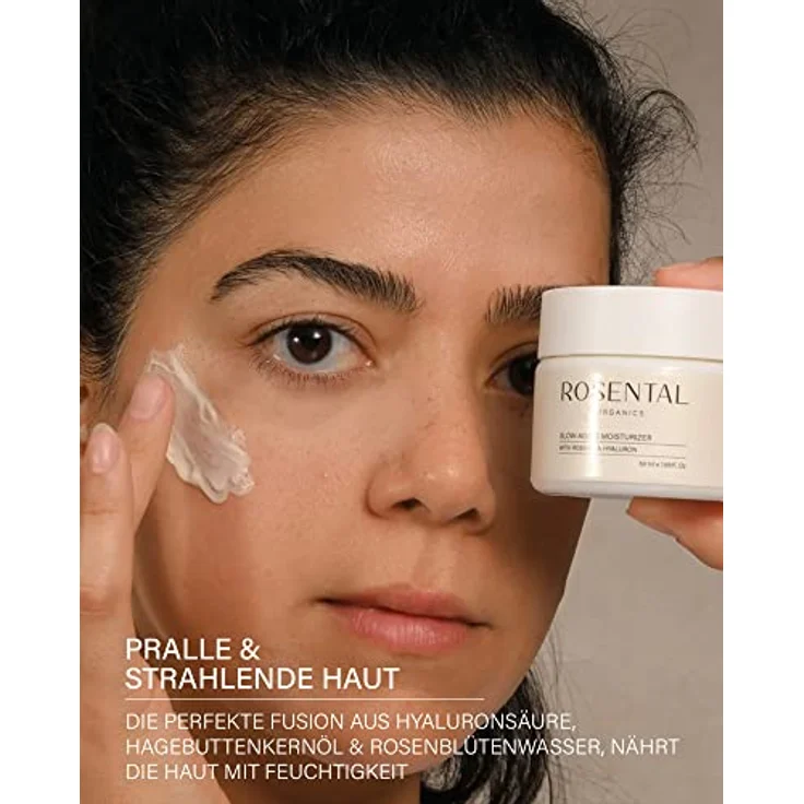 Rosental Organics Slow Aging Moisturizer (50ml) - Anti-Aging Feuchtigkeitscreme mit Hyaluronsäure, Rosenwasser & Hagebuttenöl - Naturkosmetik - Made in Österreich – Bild 2