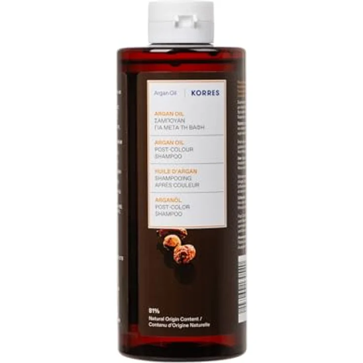 KORRES Argan Oil Shampoo, Pflege für coloriertes Haar mit Bio-Arganöl, dermatologisch getestet & vegan, 400ml