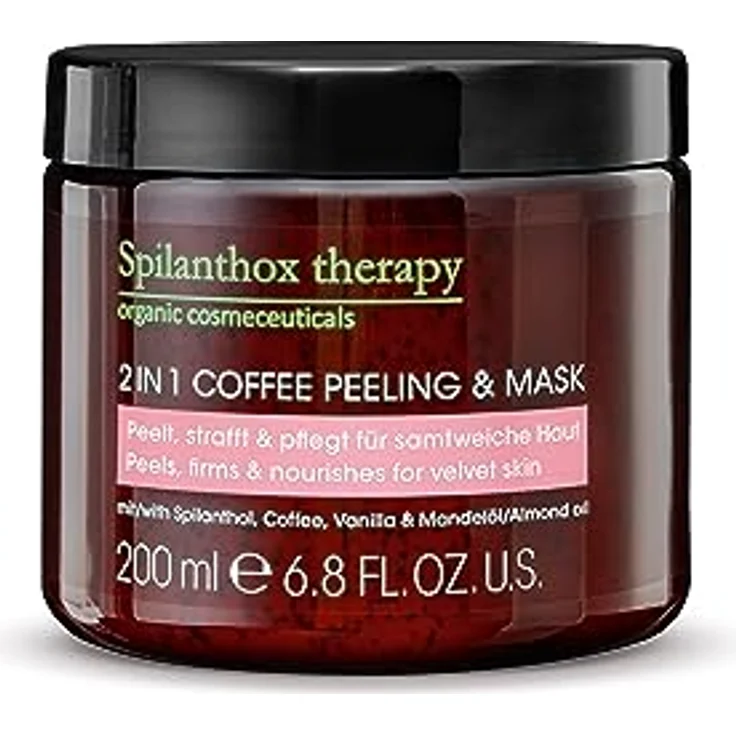 Spilanthox Therapy 2IN1 Coffee Peeling & Mask 200 ml - Natürliches Kaffee-Peeling und Maske für Gesicht und Körper – mit Spilanthol, Mandelöl & Vitamin E, Vegan, Made in Germany, tierversuchsfrei – Bild 2