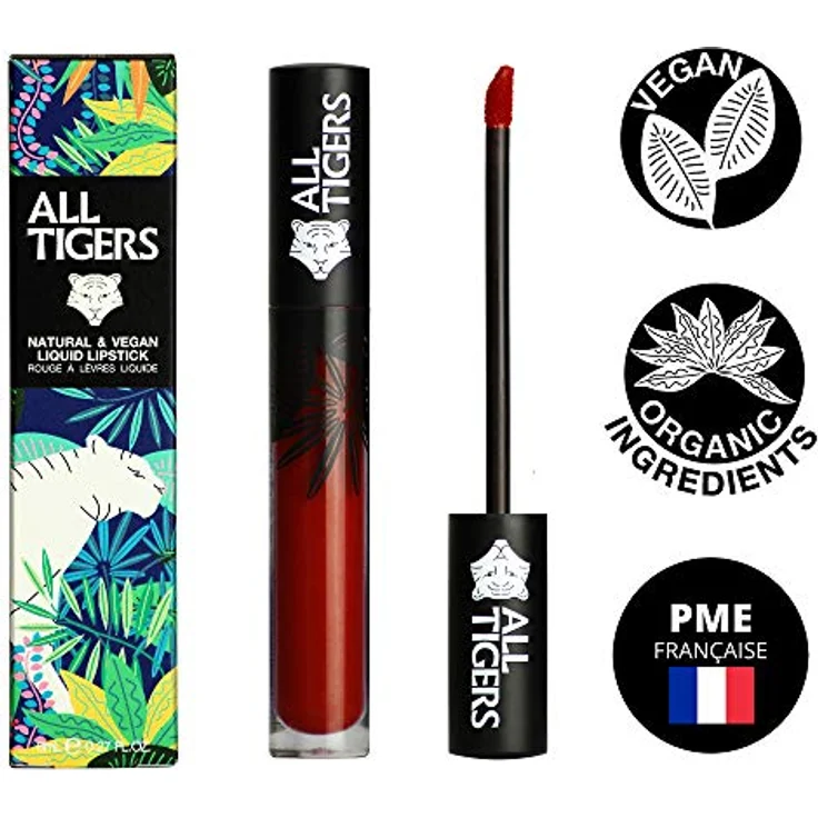 All Tigers Lippen Natural and Vegan Lipstick Lippenstift 889 Rotbraun 8 ml – Bild 5