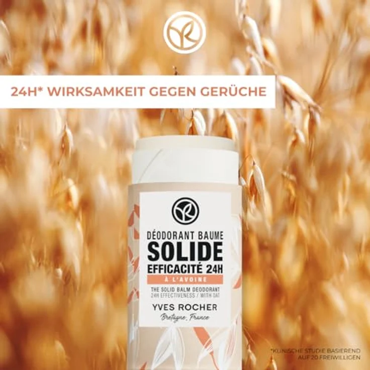 Yves Rocher Fester Deodorant Balsam 50g | 24h Wirksamkeit | Gegen Gerüche & Rückstände | Vegane Formel mit Haferextrakt und Sheabutter – Bild 2