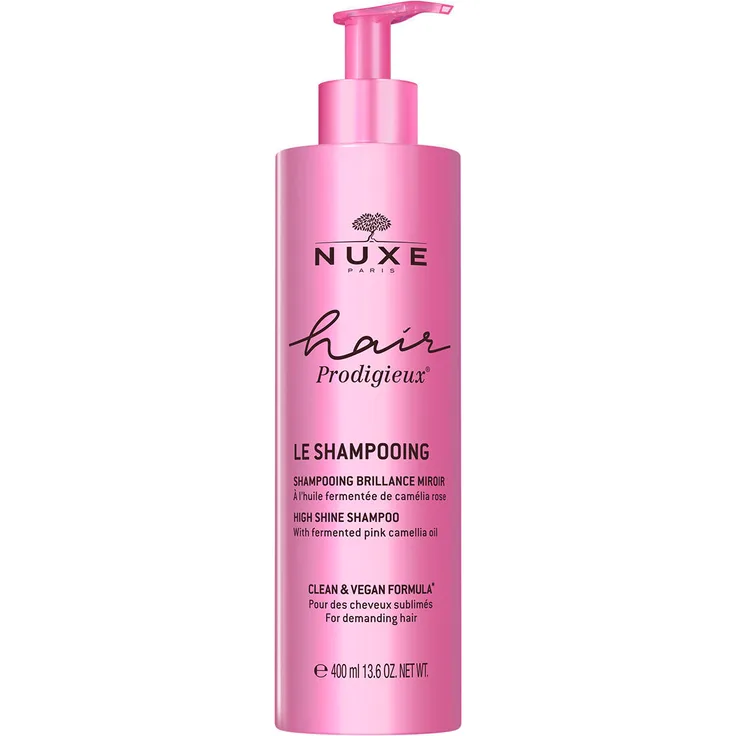 NUXE Hair Prodigieux Le Shampooing High Shine Shampoo, 400 ml mit fermentiertem rosa Kamelienöl, für seidig glänzendes und geschmeidiges Haar