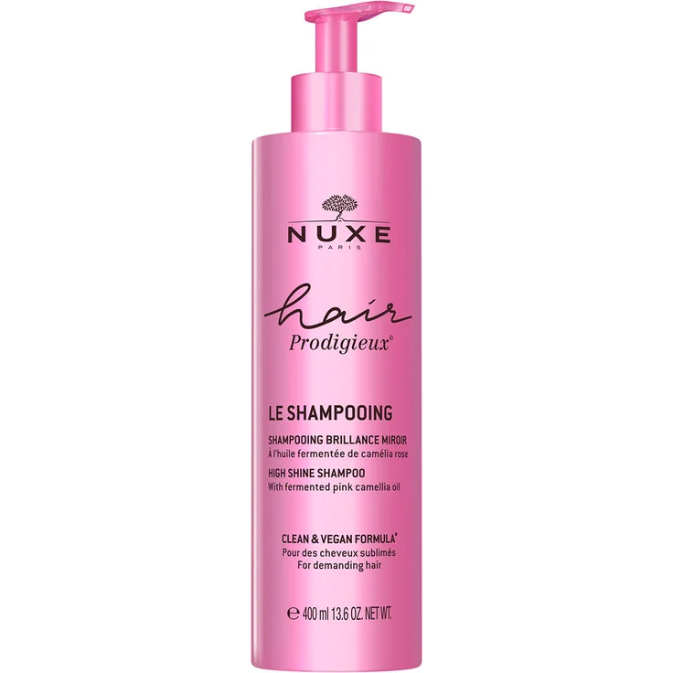 NUXE Hair Prodigieux Le Shampooing High Shine Shampoo, 400 ml mit fermentiertem rosa Kamelienöl, für seidig glänzendes und geschmeidiges Haar