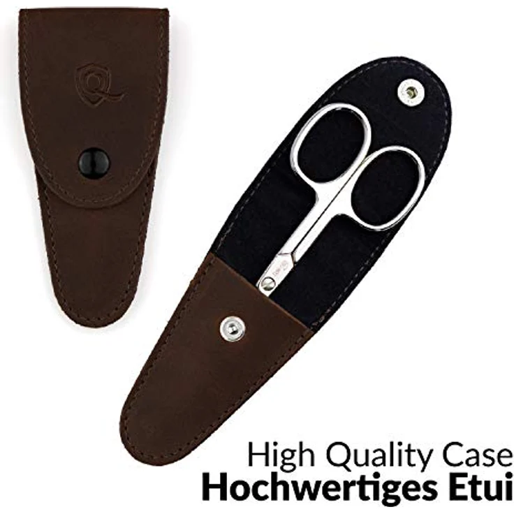 marQus Nagelschere Solingen, Extra scharf mit gebogener Schneide, inklusive Kunstleder-Etui für Fingernägel und Fußnägel – Bild 5