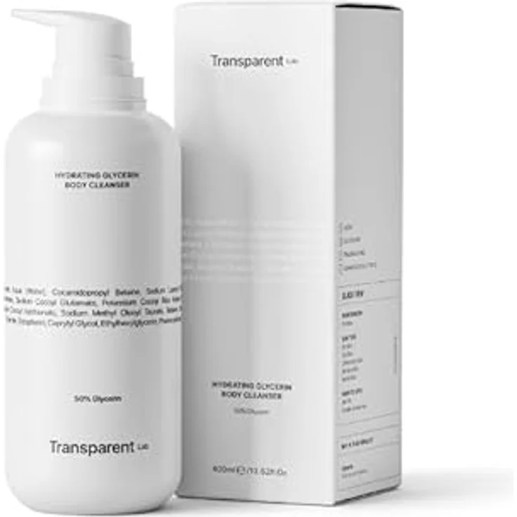 Transparent Lab Hydrating Glycerin Body Cleanser 400 ml, feuchtigkeitsspendendes Duschgel mit 50 % Glycerin für hydratisierte und strahlende Haut – Bild 7