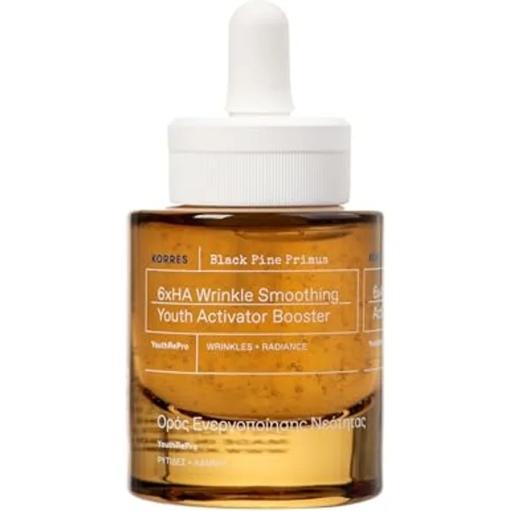 KORRES BLACK PINE PRIMUS 6-fach-Hyaluron Booster, anti-aging Serum für jugendlich aussehende Haut, silikon- und parabenfrei, vegan, 30 ml