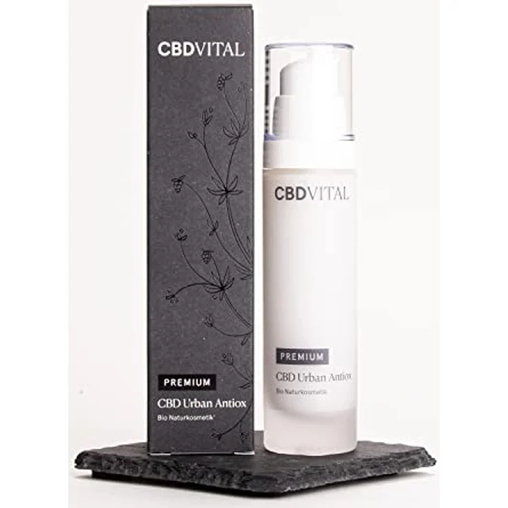 CBDVITAL CBD Urban Antiox, 125 mg Cannabidiol Gesichtscreme mit Hyaluron & Grüntee Extrakt, 50 ml, Unisex, Anti Aging, 100% vegan, BIO Naturkosmetik – Bild 2