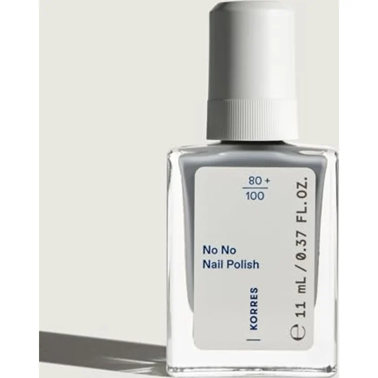 KORRES No No Nail Polish 75 Foggy Blue, veganer 10-Free Nagellack mit Gel-Effekt, hoher Deckkraft & splitterfest, 11 ml – Bild 3