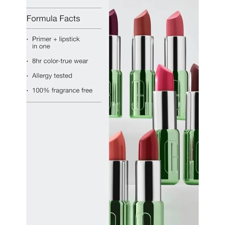 Clinique Pop Longwear Lipstick 36 Poppy Pop, langlebiger Lippenstift mit integriertem Primer und satinierter Farbe, 3,9 g – Bild 7