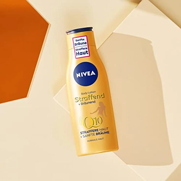 Nivea Body Lotion Straffend Bräunend Q10 200 ml Pflege Für Eine Sanfte Bräune Mit Frischem Sommerduft Straffende Anti-Age Hautpflege Mit Q10  – Bild 5