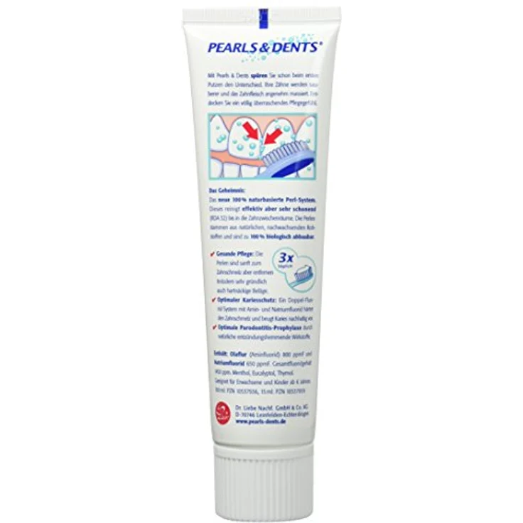 Pearls & Dents Spezialzahncreme mit naturbasiertem Perlsystem 100 ml, geeignet für Erwachsene und Kinder ab 6 Jahren – Bild 2