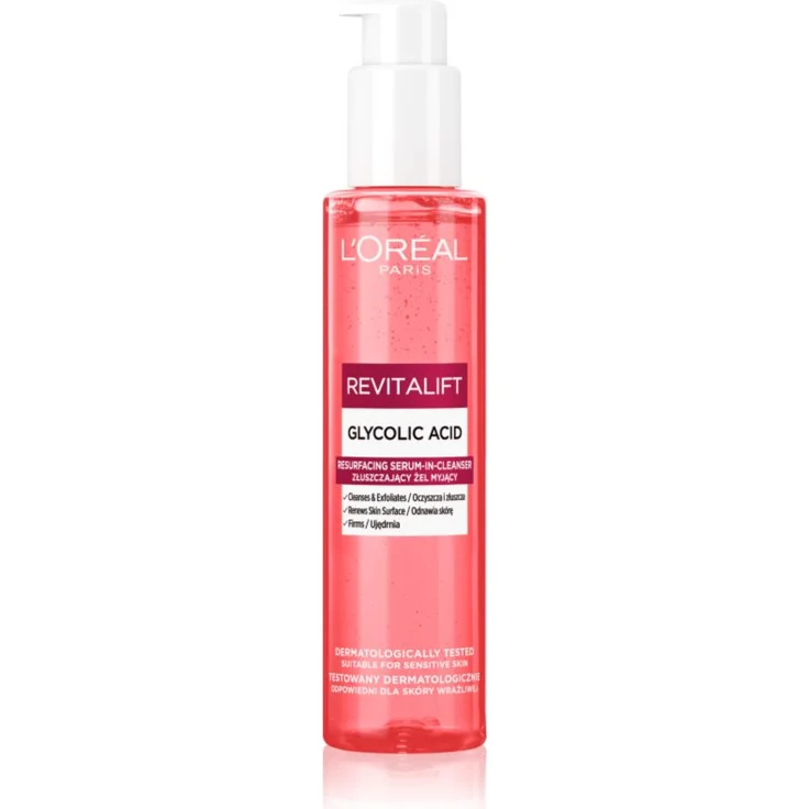 L’Oréal Paris Revitalift Glycolic Reinigungsgel, Gesichtsreinigung mit Peelingwirkung, 150 ml