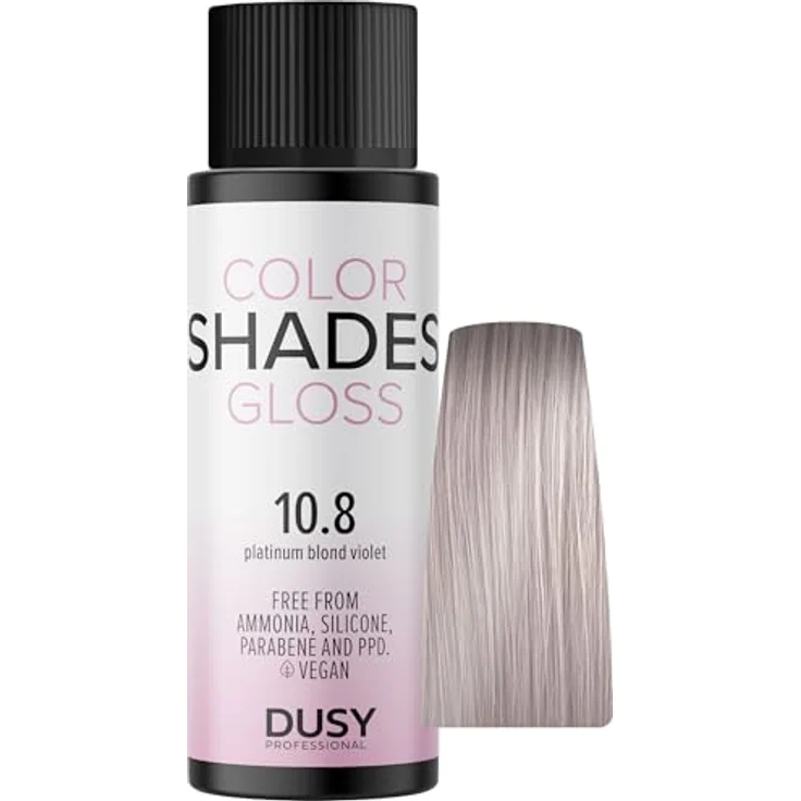 Dusy Color Shades 10.8, ammoniakfreie Gel-Cremetönung in platinblond violett, 60ml - Erfrischt bestehende Haarfarbe, 20 Minuten Einwirkzeit, für brillantes Glossing – Bild 1