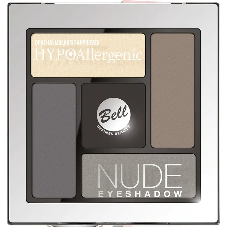 Bell HYPOAllergenic Nude Eyeshadow Lidschatten Palette 5 g 02 Natural Greys