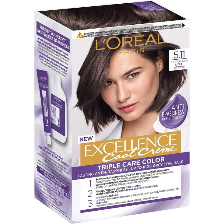 L´Oréal Paris Excellence L´Oréal Paris Excellence Excellence Cool Creme 7.11 Ultra kühles Mittelblond Haarfarbe 1.0 pieces Ultra kühles Hellbraun 5.11