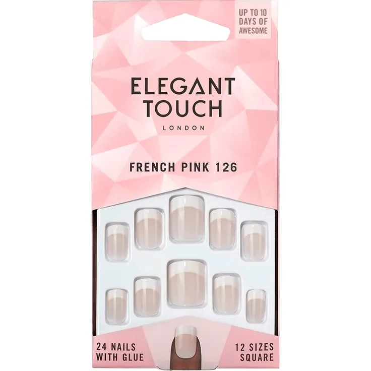 Elegant Touch Artificial Nails French Nails - 126 S Pink Kunstnägel
