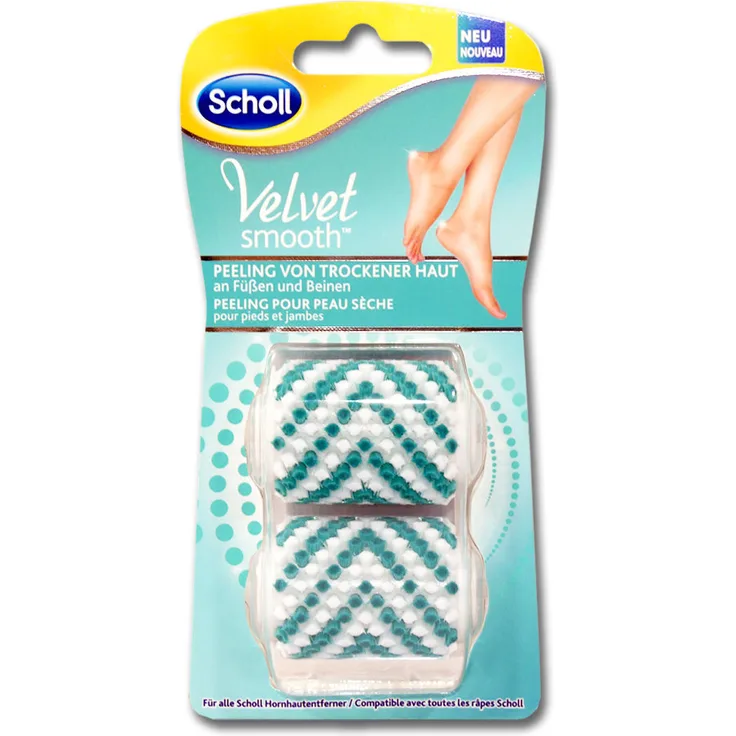 Scholl Velvet Smooth Peelingbürste für trockene Haut, 2er Pack