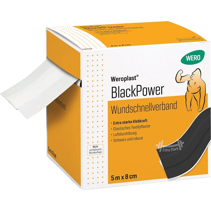 Wero Wundschnellverband Weroplast BlackPower 5m x 8cm