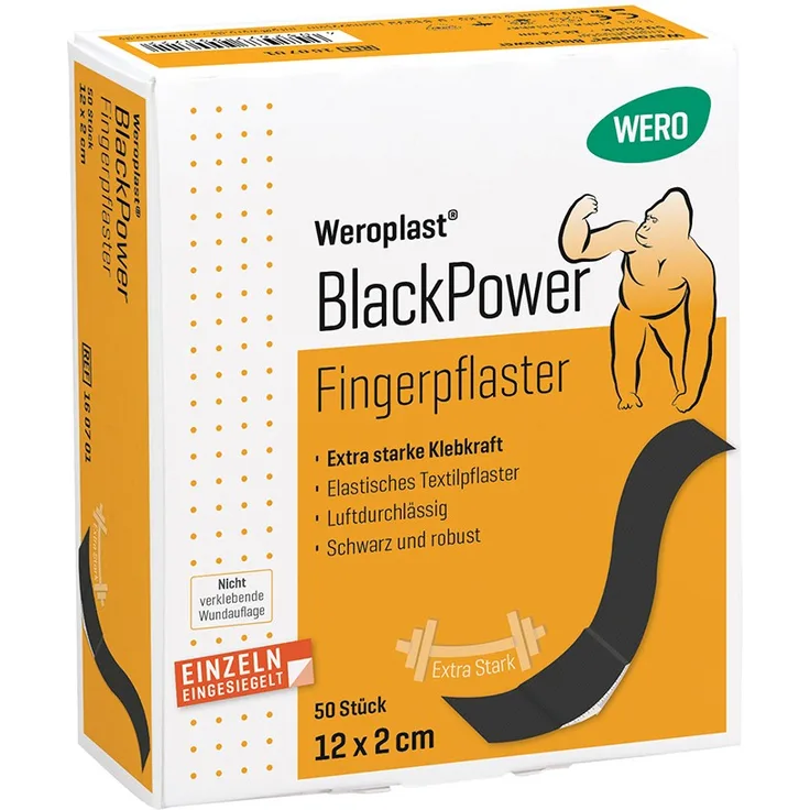 Wero Fingerpflaster Weroplast BlackPower 12cm x 2cm