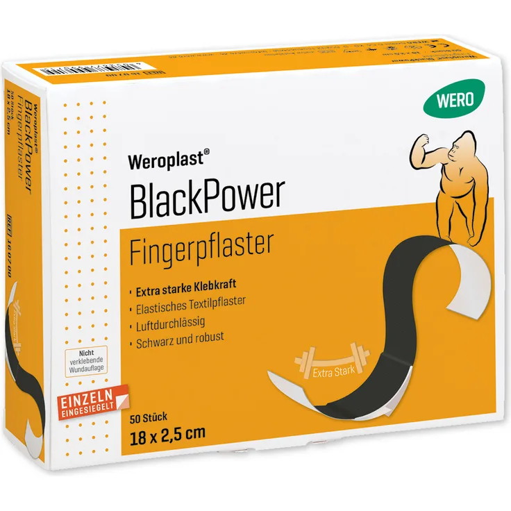 Wero Fingerpflaster Weroplast BlackPower 18cm x 2.5cm
