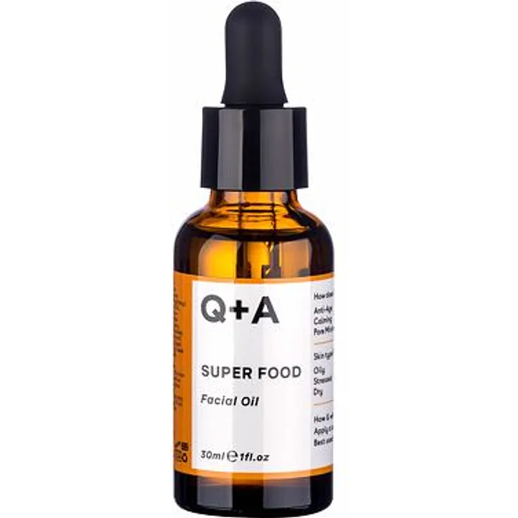 Q+A Super Food Facial Oil Feuchtigkeitsspendendes Gesichtsöl für trockene und empfindliche Haut 30 ml
