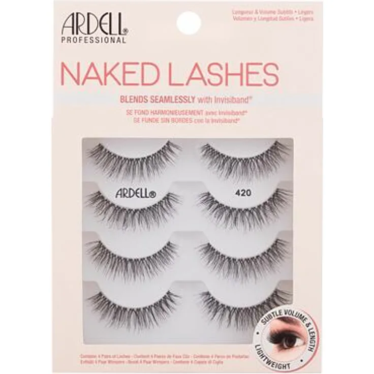 Ardell Naked Lashes 420 Falsche Wimpern für natürliches Aussehen 4 St. Farbton Black