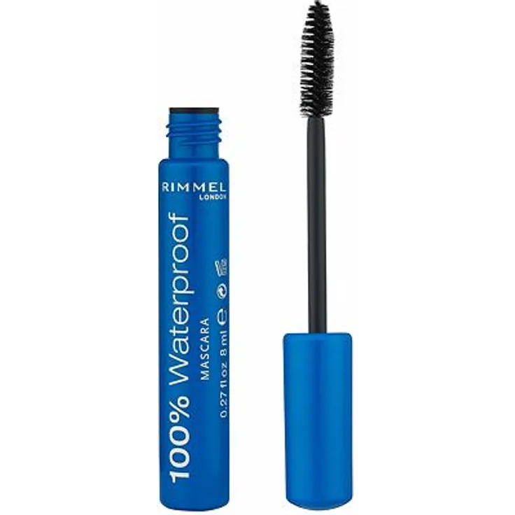 Rimmel London 100% Waterproof Mascara 001 Black Black 8 ml 