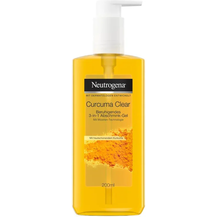 Neutrogena Curcuma Clear Beruhigendes 3-in-1 Abschmink-Gel Make-up Entferner 200 ml – Bild 1