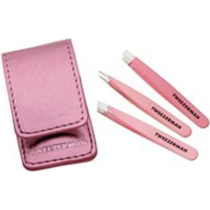 Tweezerman Micro-Mini Pinzetten-Set pinker Etui 3tlg.